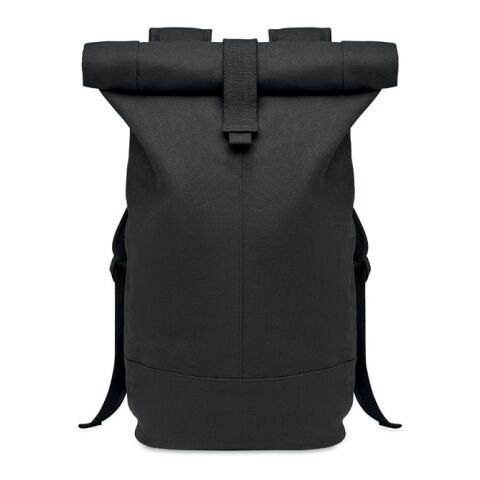 Rolltop washed canvas backpack black | No Branding | not available | not available | not available