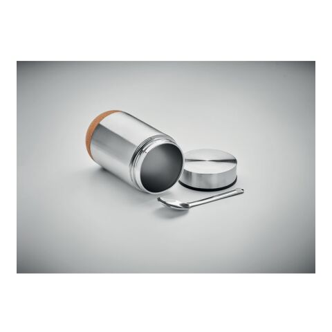 Double wall storage jar 400 ml matt silver | No Branding | not available | not available | not available