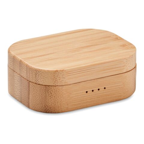TWS earbuds in bamboo case wood | No Branding | not available | not available | not available