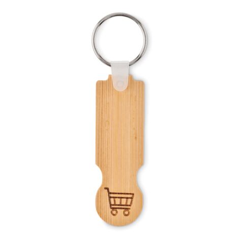 Bamboo euro token key ring wood | No Branding | not available | not available