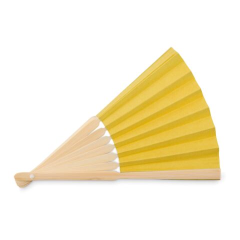 Manual hand fan in bamboo yellow | No Branding | not available | not available