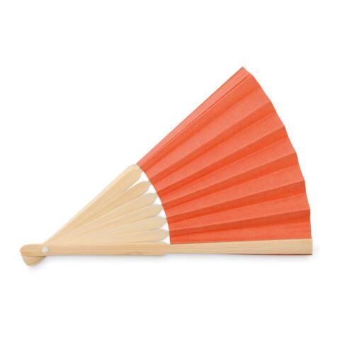 Manual hand fan in bamboo orange | No Branding | not available | not available