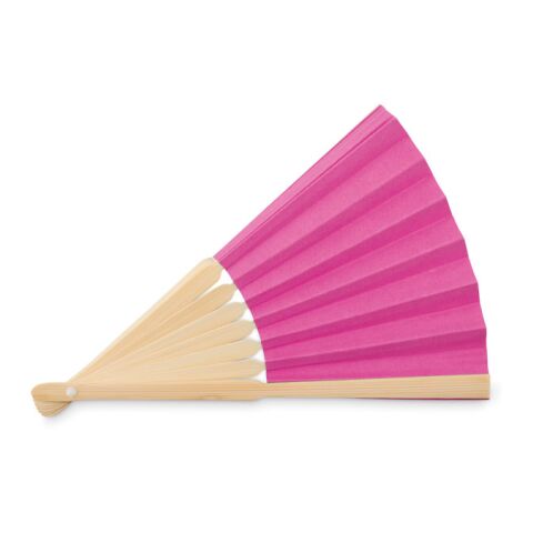 Manual hand fan in bamboo fuchsia | No Branding | not available | not available