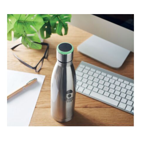 Double wall bottle 500 ml with hydration reminder matt silver | No Branding | not available | not available | not available