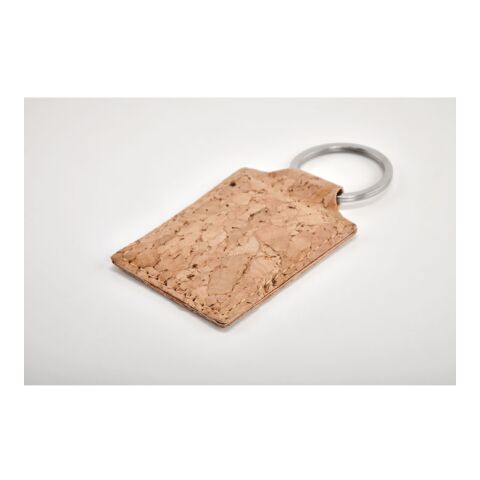 Rectangular cork key ring beige | No Branding | not available | not available
