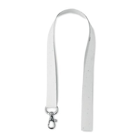 Seed paper lanyard with hook white | No Branding | not available | not available | not available