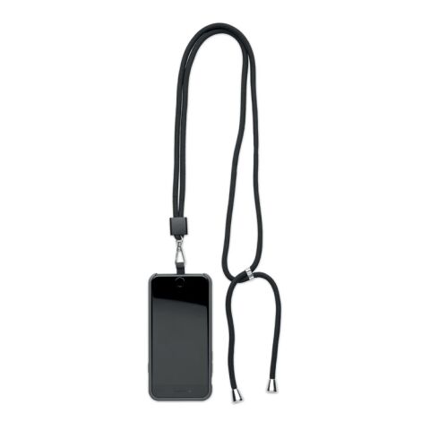 RPET Phone holder lanyard black | No Branding | not available | not available | not available