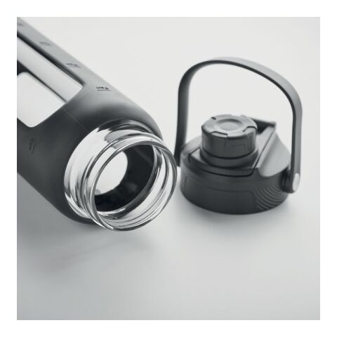 Glass bottle with sleeve 750 ml black | No Branding | not available | not available