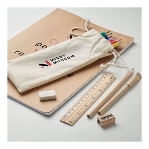 Kids drawing set in drawstring beige | No Branding | not available | not available | not available