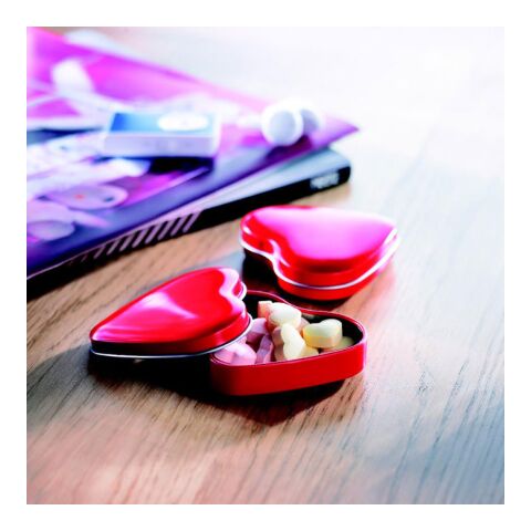 Heart tin box with candies red | No Branding | not available | not available