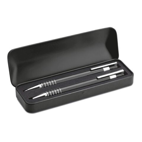 Ball pen set in metal box black | No Branding | not available | not available