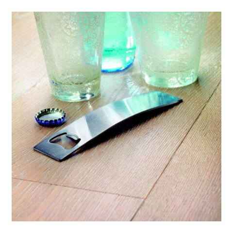 Stainless steel bottle opener matt silver | No Branding | not available | not available