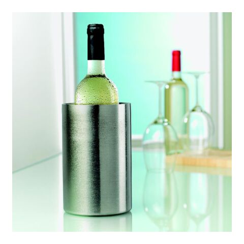 Stainless steel bottle cooler matt silver | No Branding | not available | not available | not available