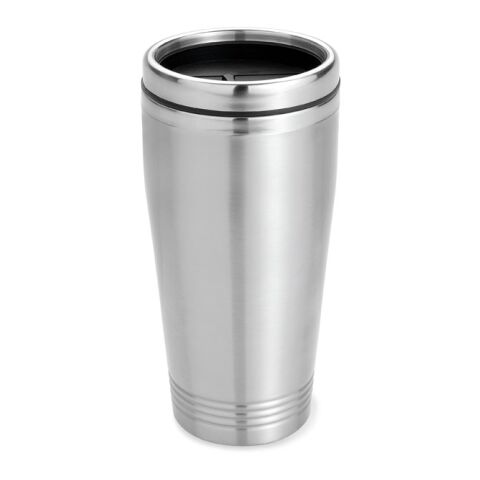 Double wall travel cup 400ml matt silver | No Branding | not available | not available | not available