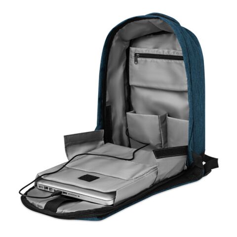 2 tone backpack incl USB plug blue | No Branding | not available | not available | not available