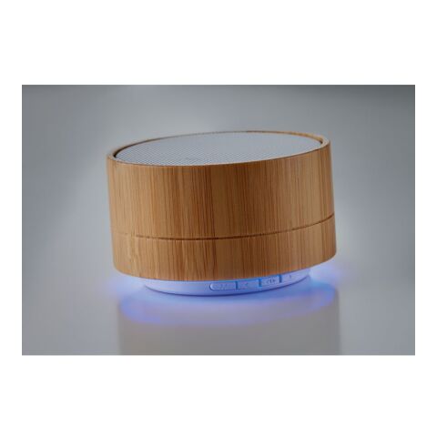 Round 3W bamboo wireless speaker white | No Branding | not available | not available | not available