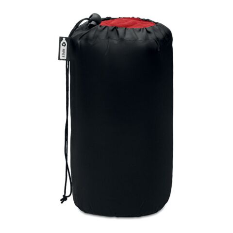 RPET fleece travel blanket in pouch red