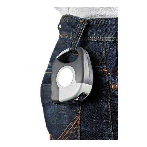 5M/19mm measuring tape with carabiner grey-black | No Branding | not available | not available