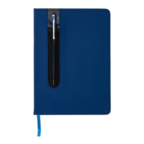 Standard hardcover PU A5 notebook with stylus pen navy | No Branding | not available | not available