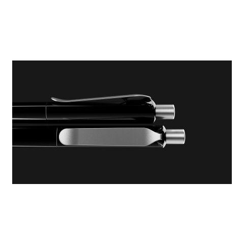 Prodir DS8 push ballpoint pen polished with metal clip white-silver | Without Branding | Blue