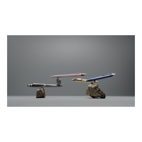 Prodir QS20 push ballpoint pen Stone with metal clip white-silver | Without Branding | Black