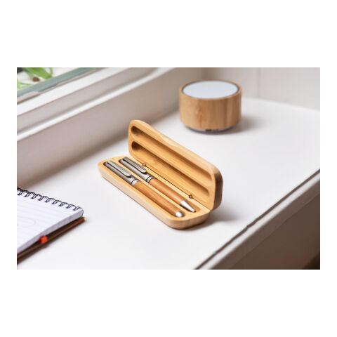 Bamboo writing set Addie brown | No Branding | not available | not available
