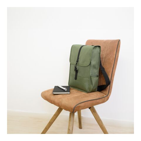 RPET Polyester (300D) flap backpack Lyric green | No Branding | not available | not available