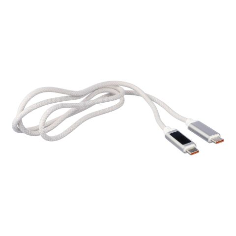 Nylon fabric charging cable 65W Claudia white | No Branding | not available | not available