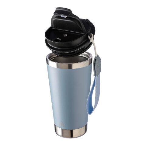 Recycled stainless steel double-walled drinking mug 500 ml Kayla beige | No Branding | not available | not available