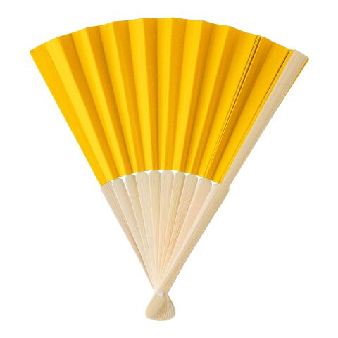 Bamboo hand held fan Elio yellow | No Branding | not available | not available