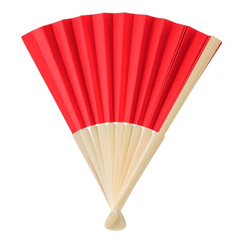 Bamboo hand held fan Elio red