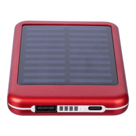 Aluminium solar power bank Tycho red | No Branding | not available | not available