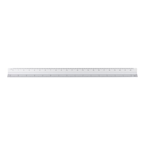 Aluminium 30 cm triangle-shaped ruler Tavi silver | No Branding
