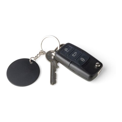 Recycled stainless steel rectangular keychain Jax black | No Branding | not available | not available