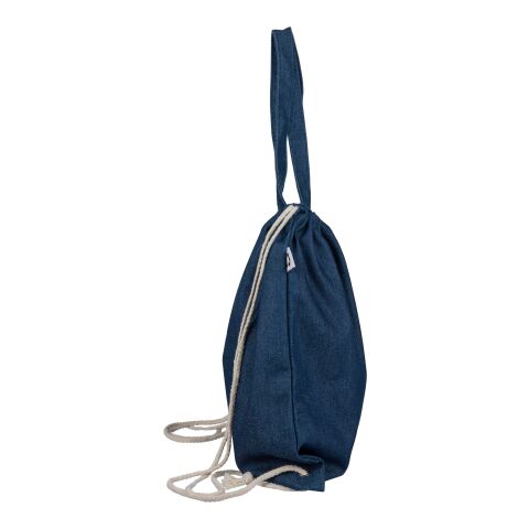 Recycled denim drawstring bag Dex blue | No Branding