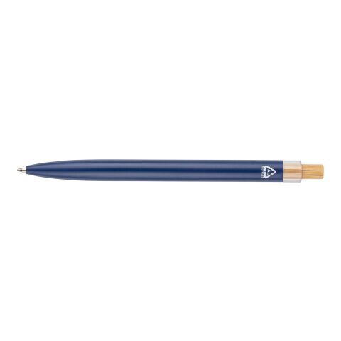 Recycled aluminium lacquered push ballpen Maren blue | No Branding