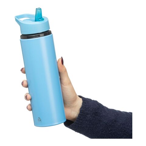Recycled stainless steel drinking bottle (500 ml) Zeno light blue | No Branding | not available | not available