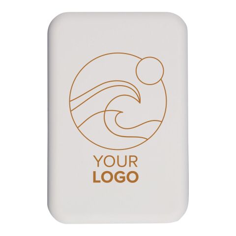 Recycled wireless charger powerbank Meno white | No Branding | not available | not available