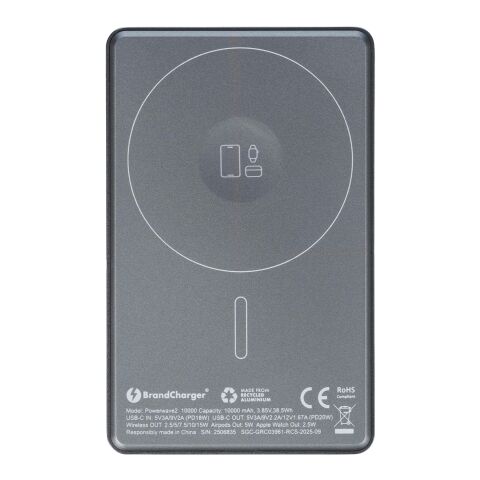 BrandCharger power bank Powerwave 2 | Recycled | 10,000 mAh gun metal