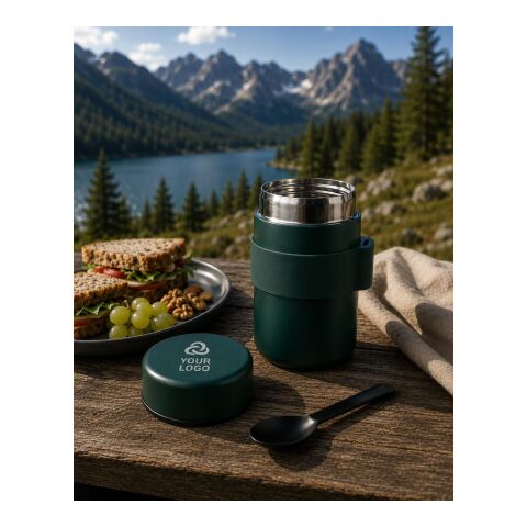 Stainless steel double walled lunch pot Niko black