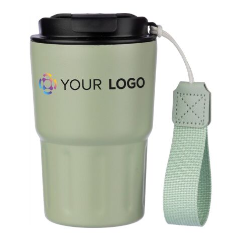 Stainless steel double walled mug Louisa beige