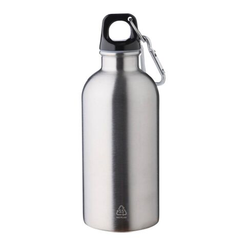 Recycled stainless steel single walled bottle (400 ml) Sable silver