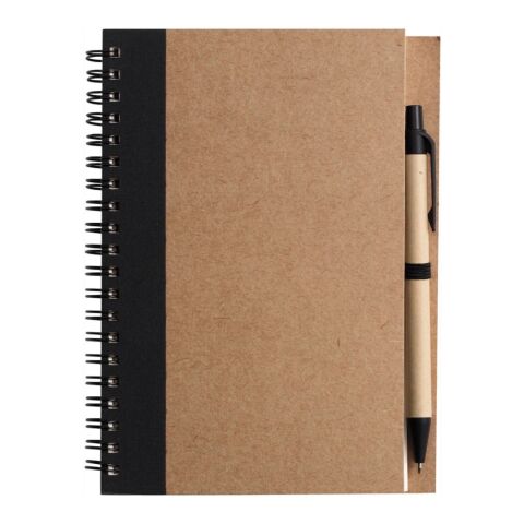 Wire bound notebook with ballpen. Stella green