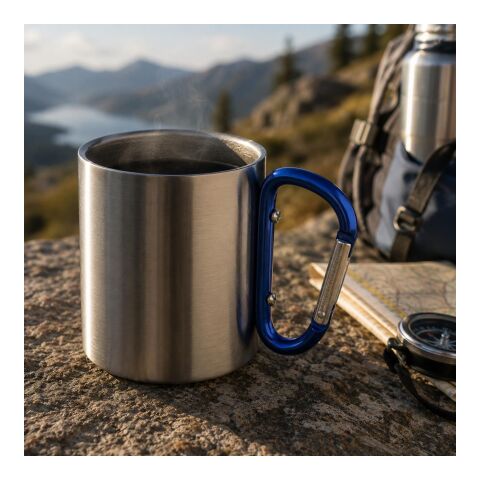 Stainless steel double walled mug Nella black