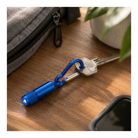 Aluminium mini torch with carabiner Tracy silver