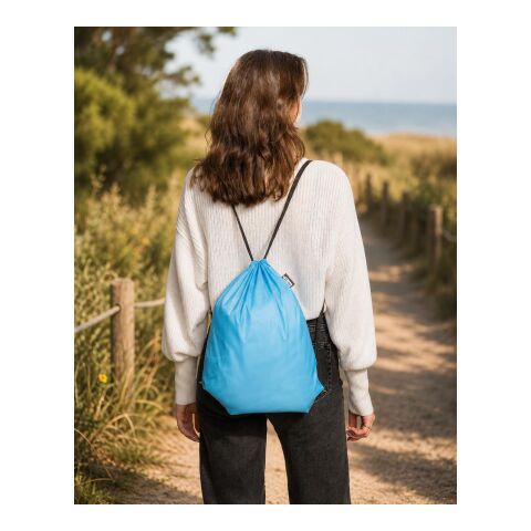 rPET polyester (210D) drawstring backpack Calix cobalt blue