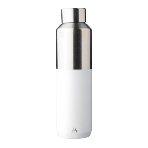Recycled stainless steel double-walled drinking bottle (600 ml) Esen white