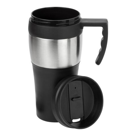 PP and stainless steel travel mug Karina black/silver | No Branding | not available | not available
