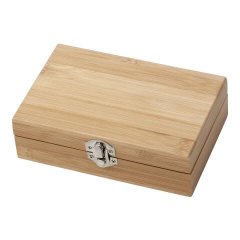 Stainless steel and bamboo wine set Leonie brown | No Branding | not available | not available