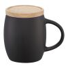 Hearth 400 ml ceramic mug with wooden coaster Standard | Solid black-Blue | No Branding | not available | not available
